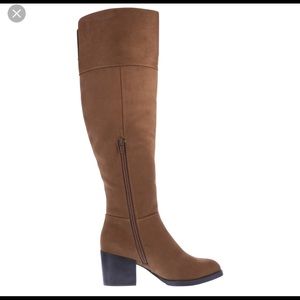 Suede Folding Knee High Boots